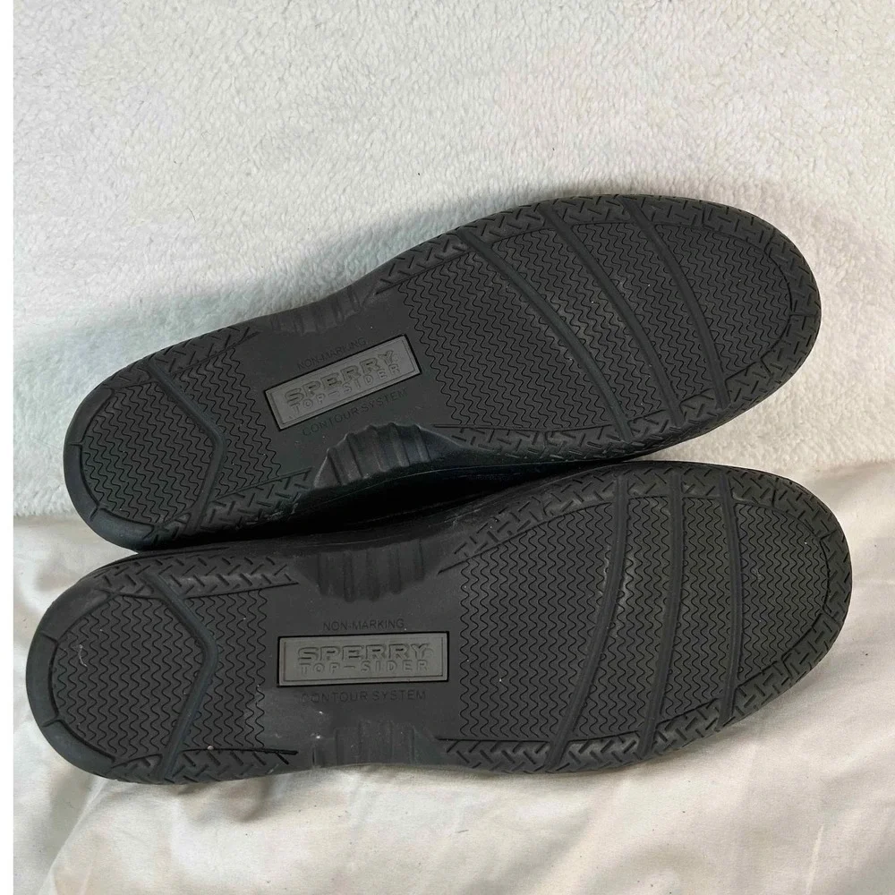Sperry Mens Size 13 Boat Shoes Leather Lace Up Casual‎ Comfort Loafers Black